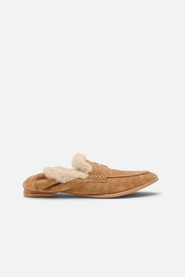 Dolce Vita Cloey Plush Loafers in Light Brown Suede