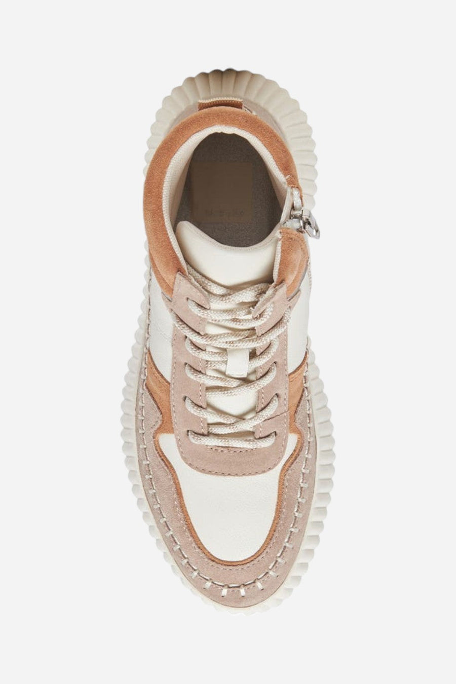 Dolce Vita Daley High Top Sneaker in Taupe Multi Suede – flat lay
