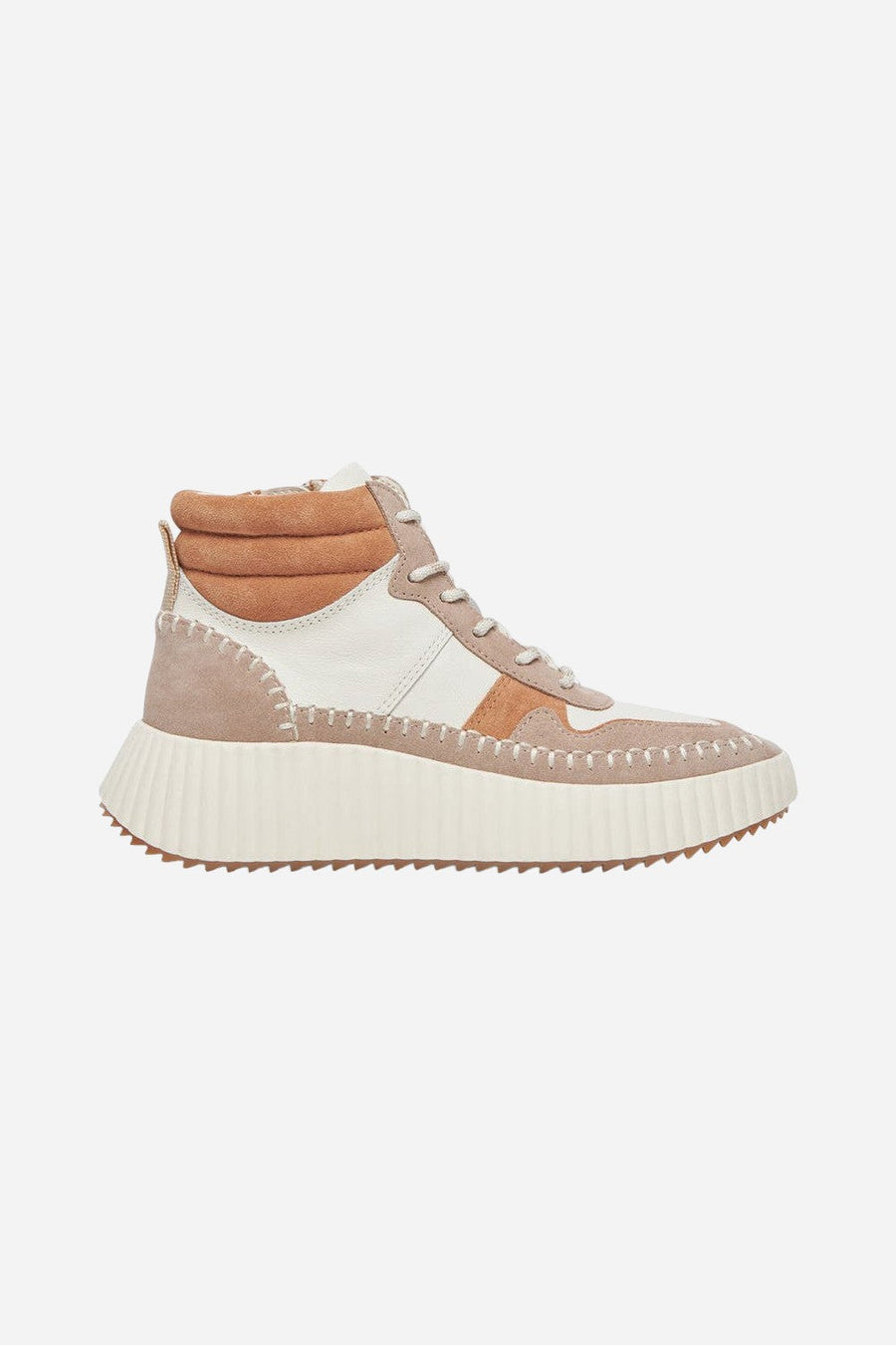 Dolce Vita Daley High Top Sneaker in Taupe Multi Suede – front view