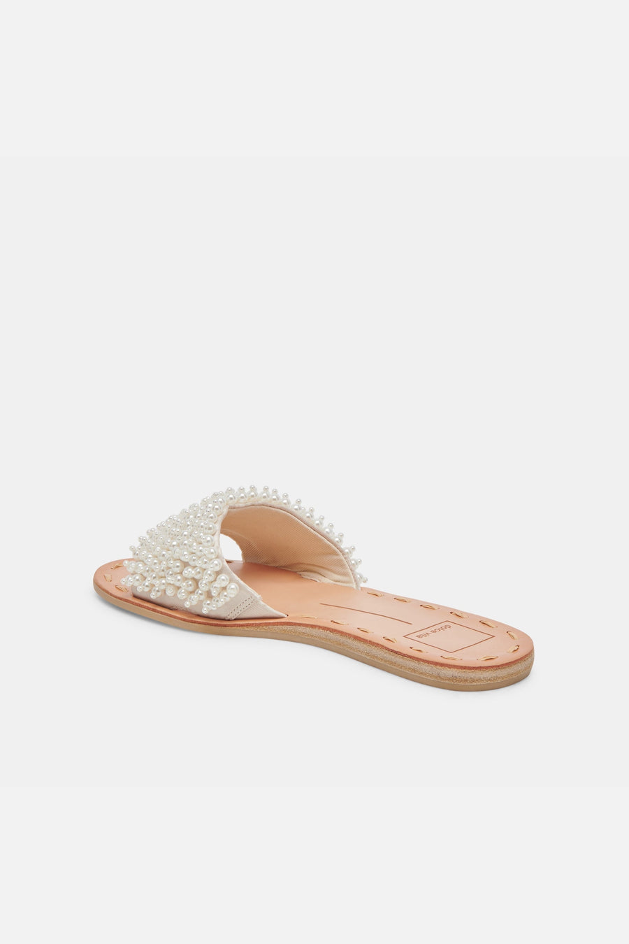 Dolce Vita Dalon Pearl Sandals in Vanilla Pearls – flat lay