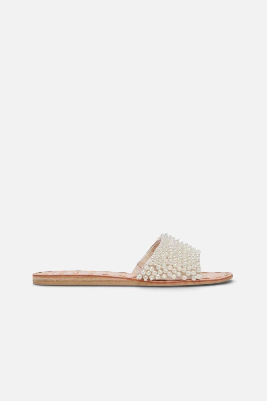 Dolce Vita Dalon Pearl Sandals in Vanilla Pearls – side view