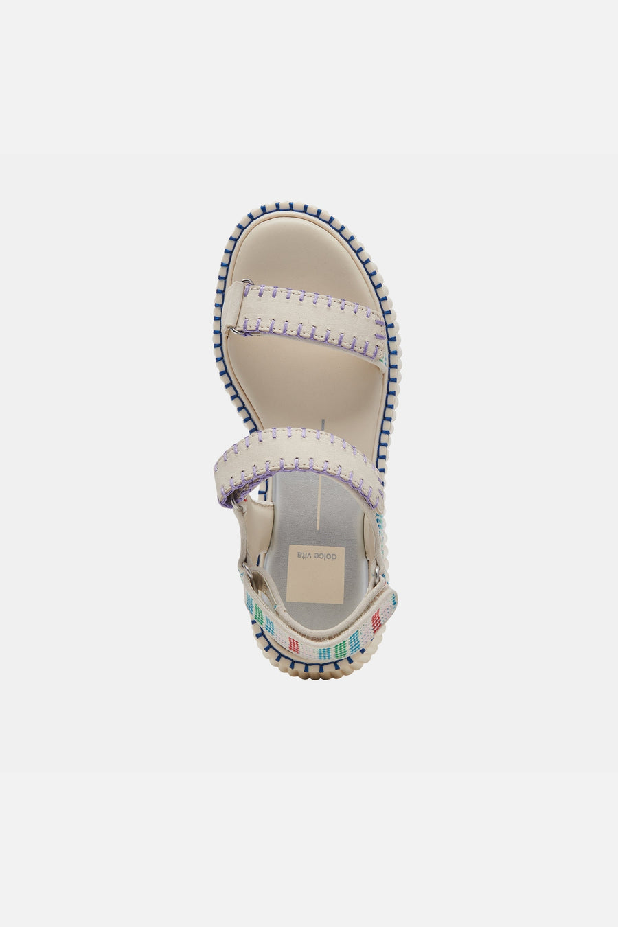 Dolce Vita Debra Sandals in Ivory Multi Nubuck – detail