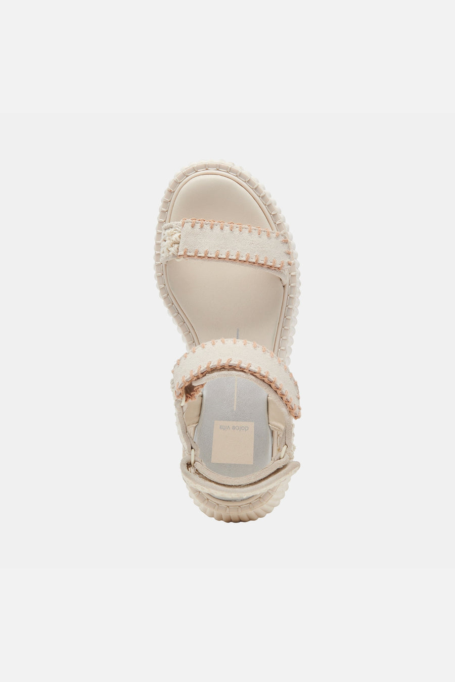 Dolce Vita Debra Sandals in Ivory Suede – flat lay