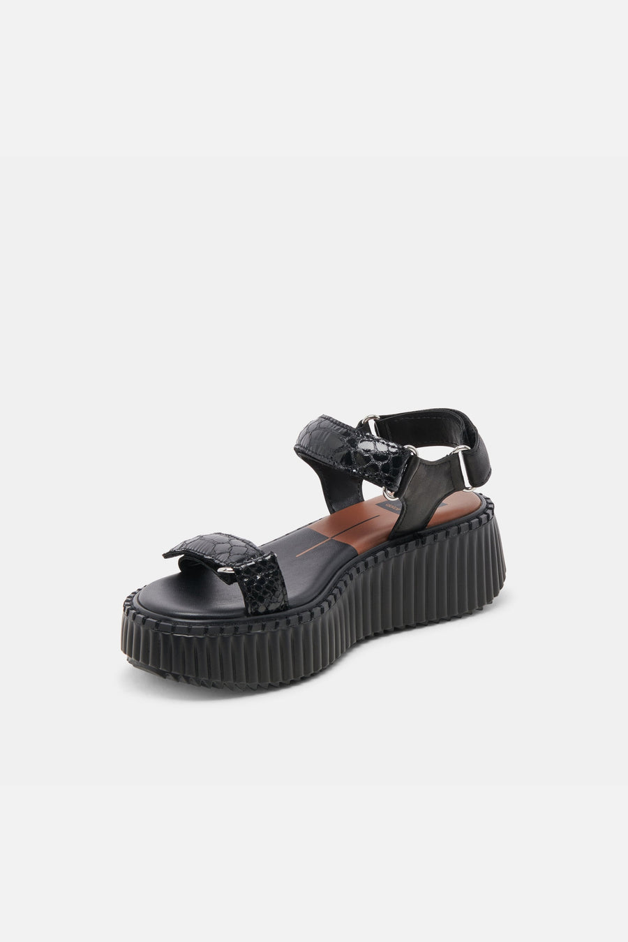 Dolce Vita Debra Sandals in Midnight Embossed Leather – detail