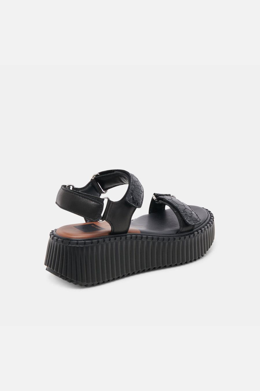 Dolce Vita Debra Sandals in Midnight Embossed Leather – side view