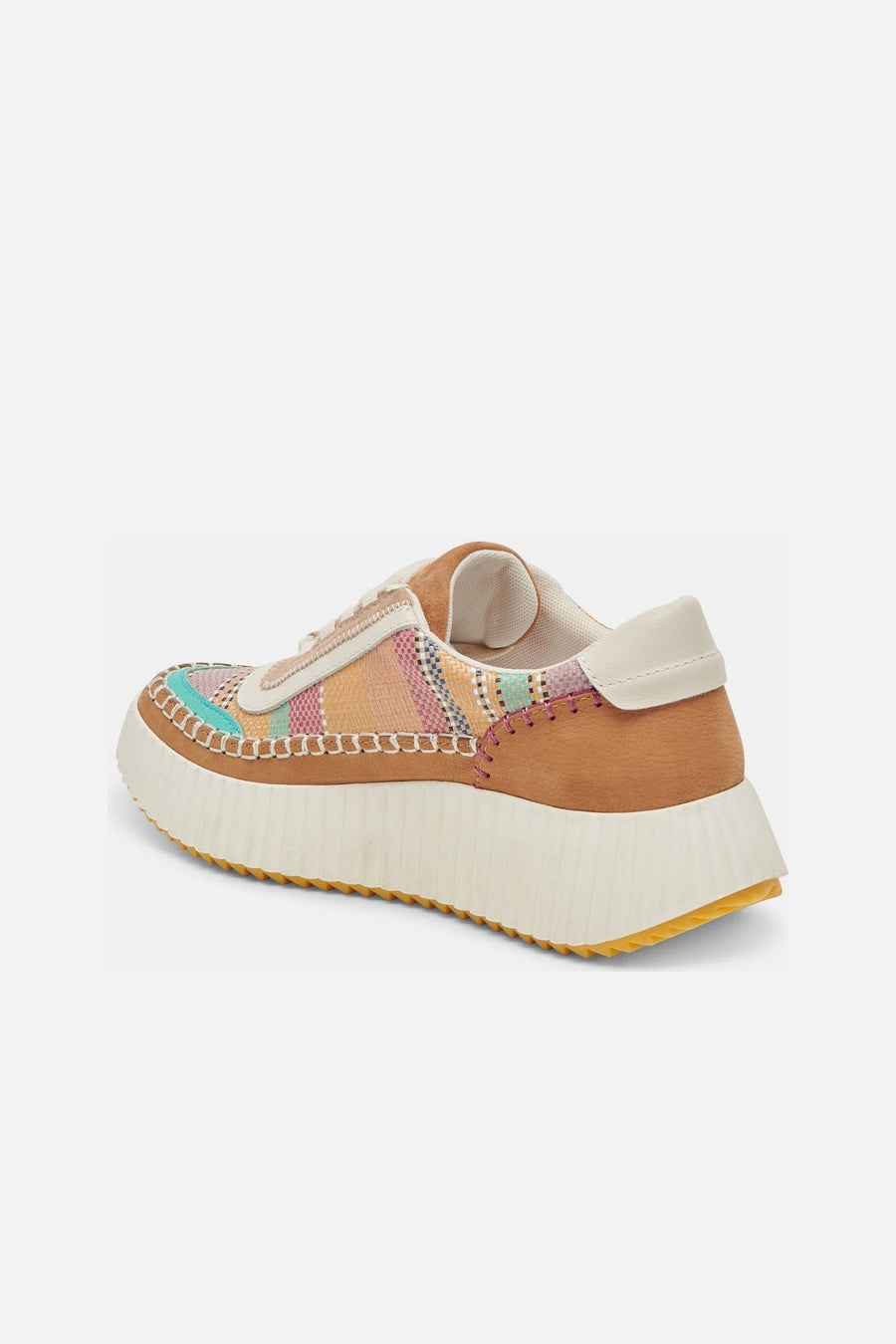 Dolce Vita Dolen Sneakers in Tan Multi Raffia – side view