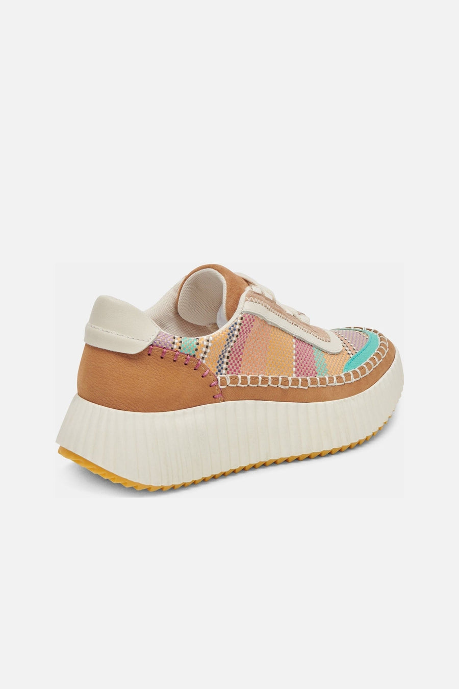 Dolce Vita Dolen Sneakers in Tan Multi Raffia – side view