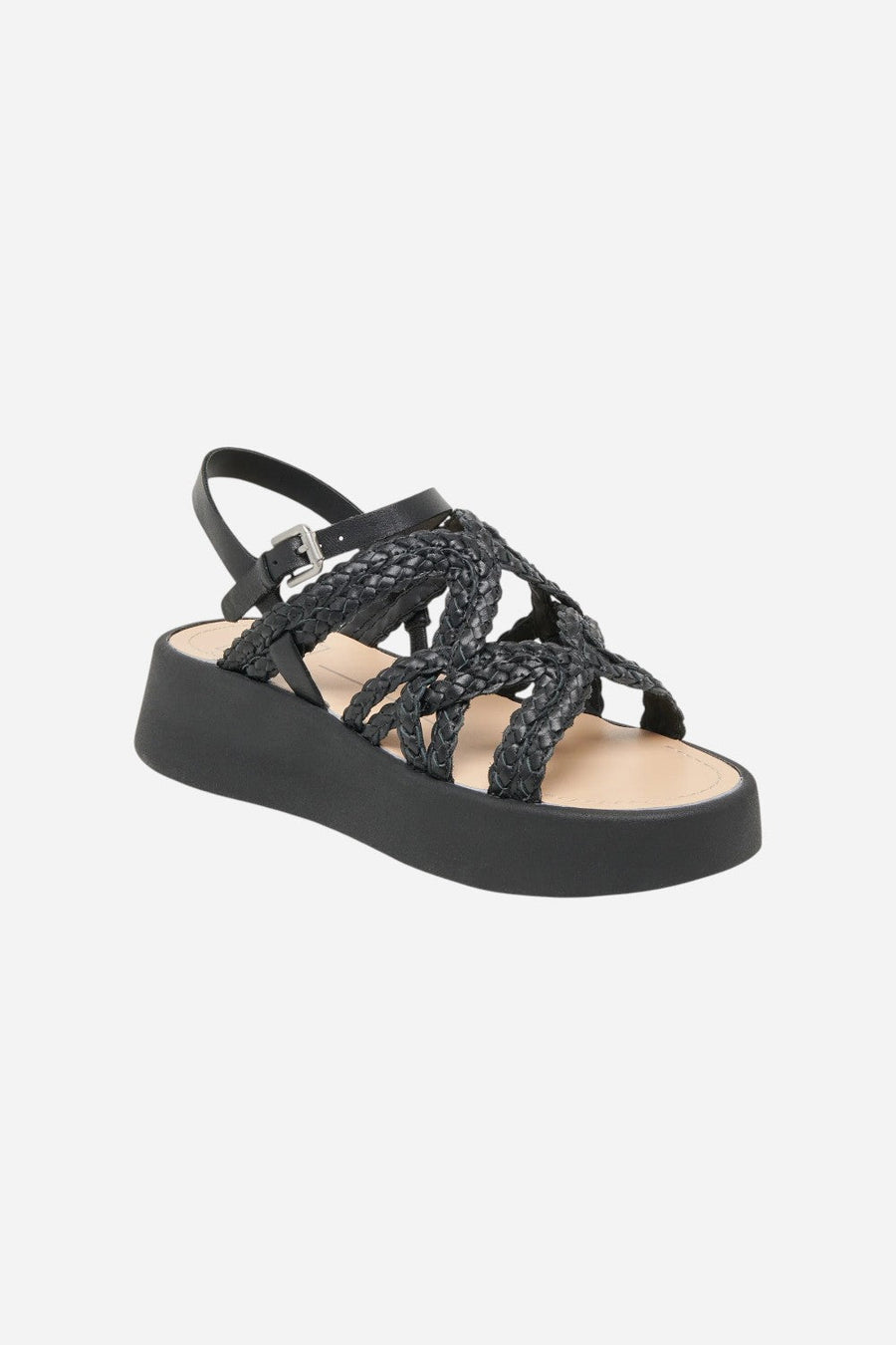 Dolce Vita Gatsby Sandals in Black Leather – back view