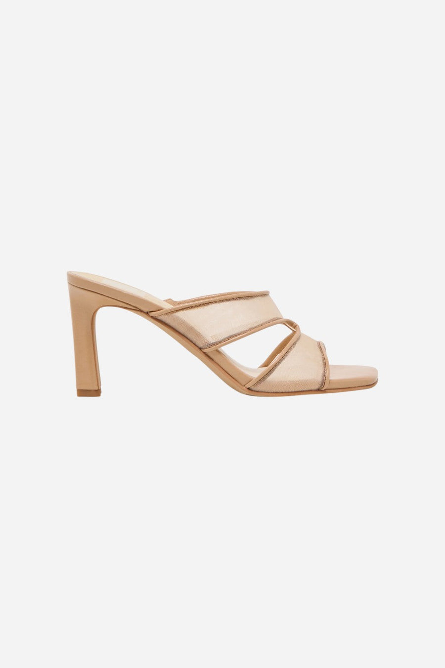 Dolce Vita Gitel Heels in Light Tan Mesh – front view