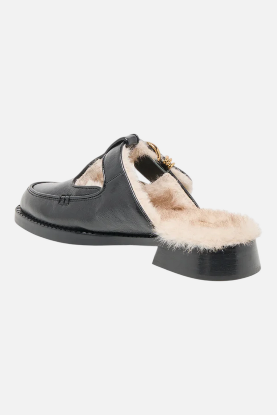 Dolce Vita Harlah Plush Mules in Black – detail