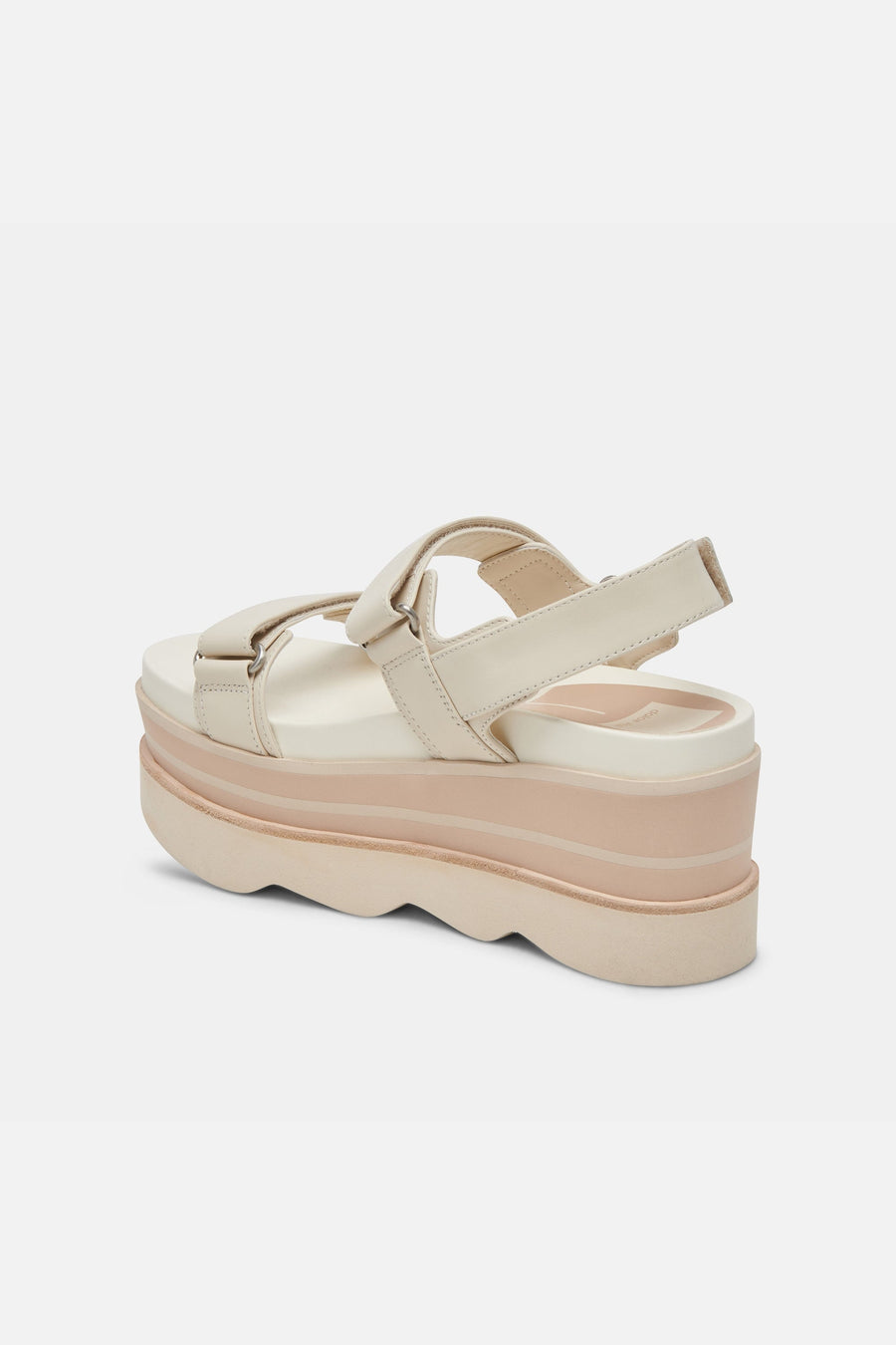 Dolce Vita Izak Sandals in Ivory Leather – flat lay