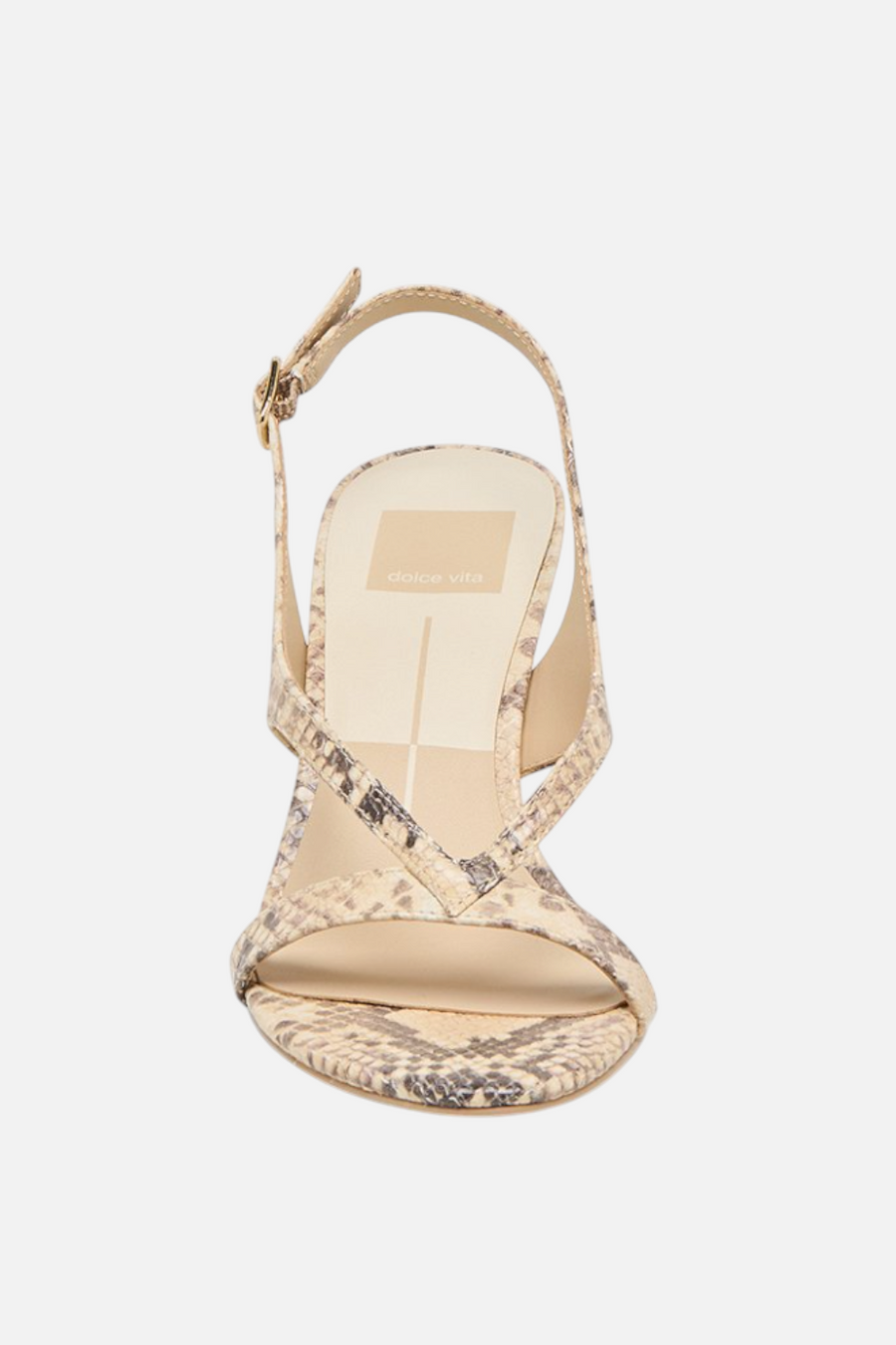 Dolce Vita Izela Heel in Natural Snake Emboss – back view