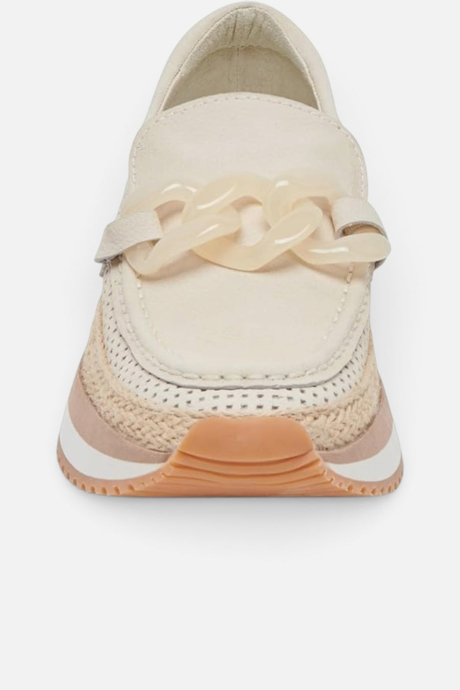 Dolce Vita Jadah Flats in Ivory Nubuck – flat lay