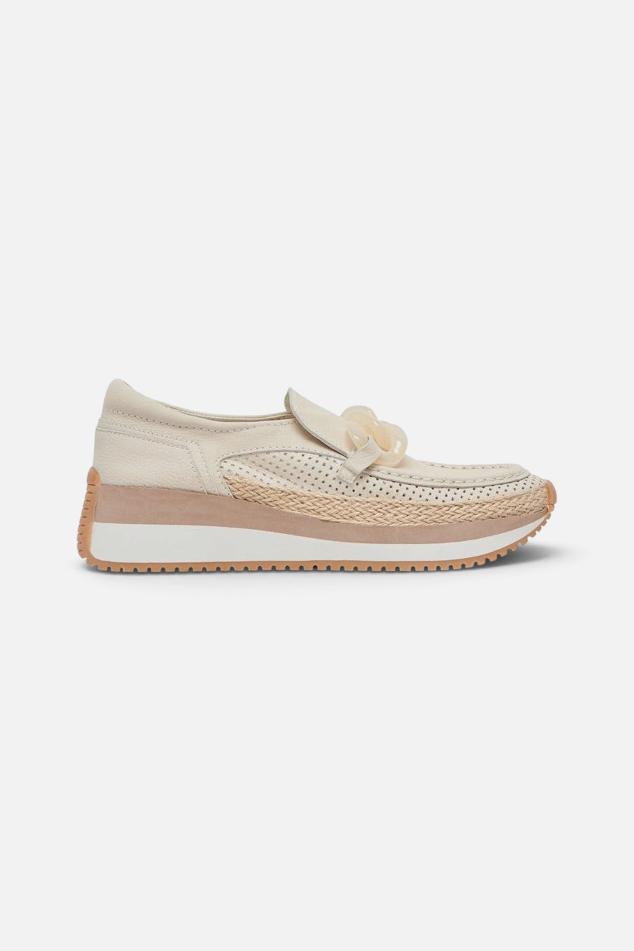 Dolce Vita Jadah Flats in Ivory Nubuck – side view