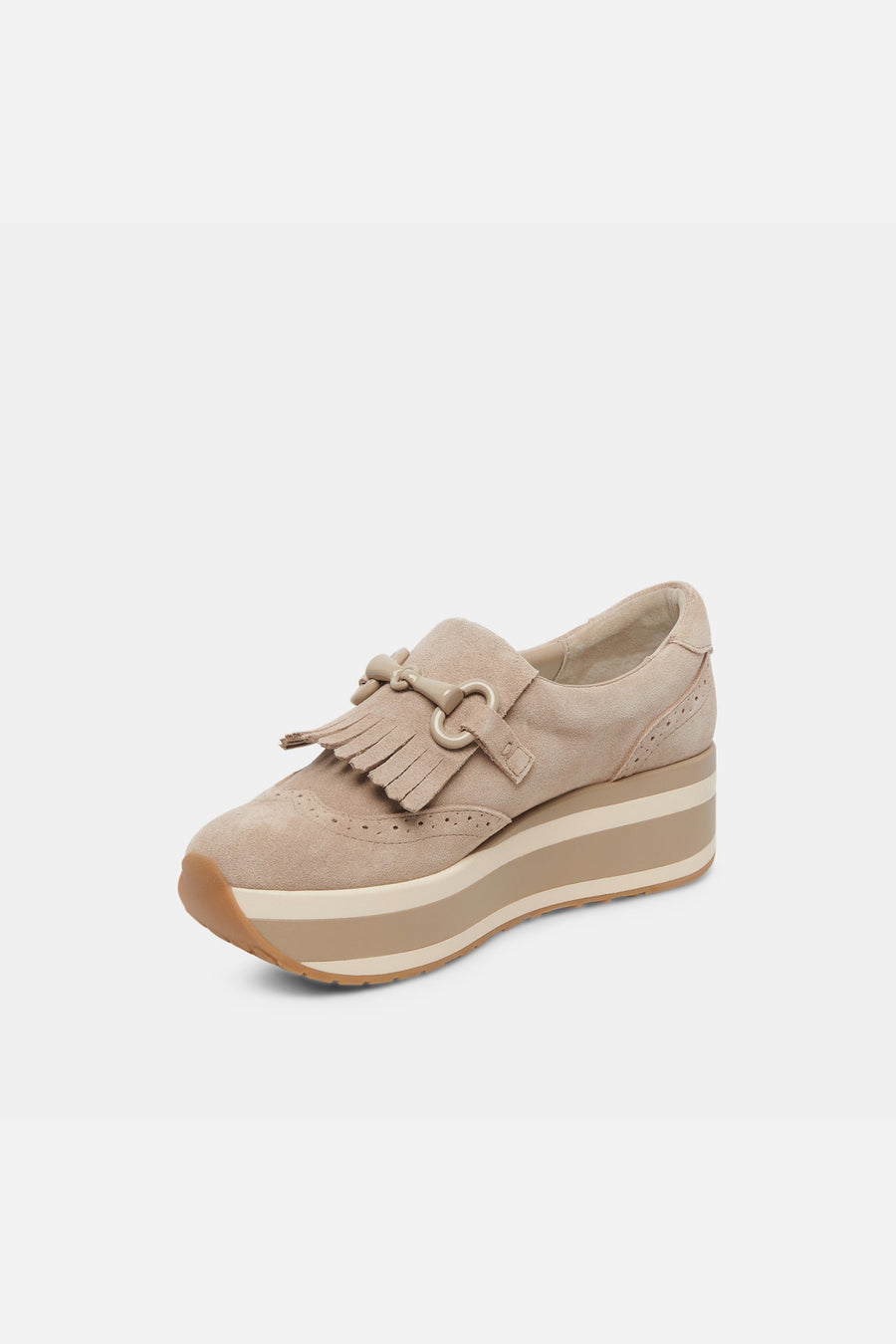 Dolce Vita Jhax Sneakers in Almond Suede – flat lay