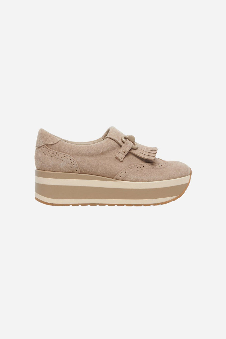 Dolce Vita Jhax Sneakers in Almond Suede – front view