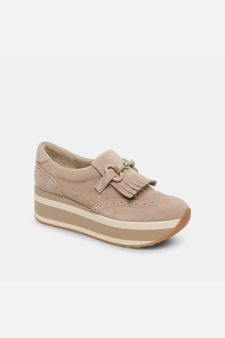 Dolce Vita Jhax Sneakers in Almond Suede – side view