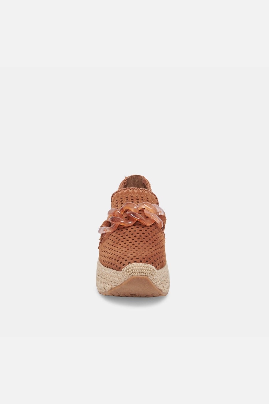 Dolce Vita Jhenee Espadrille Sneakers in Pecan Perforated Suede – flat lay