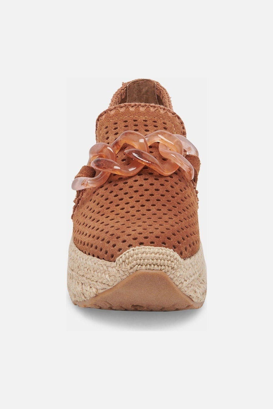 Dolce Vita Jhenee Espadrille Sneakers in Pecan Perforated Suede – side view