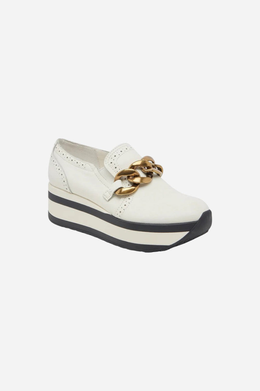 Dolce Vita Jhenee Platform Sneaker in White Leather – back view