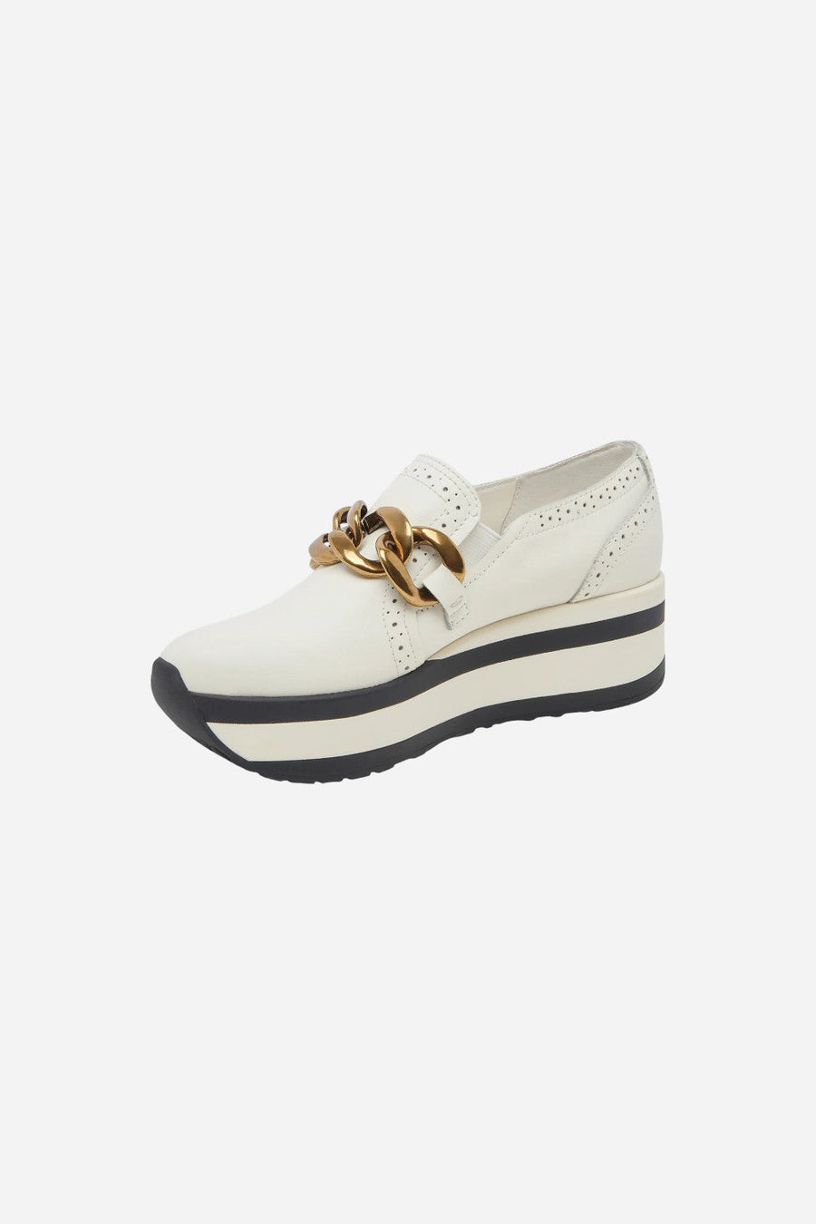 Dolce Vita Jhenee Platform Sneaker in White Leather – side view