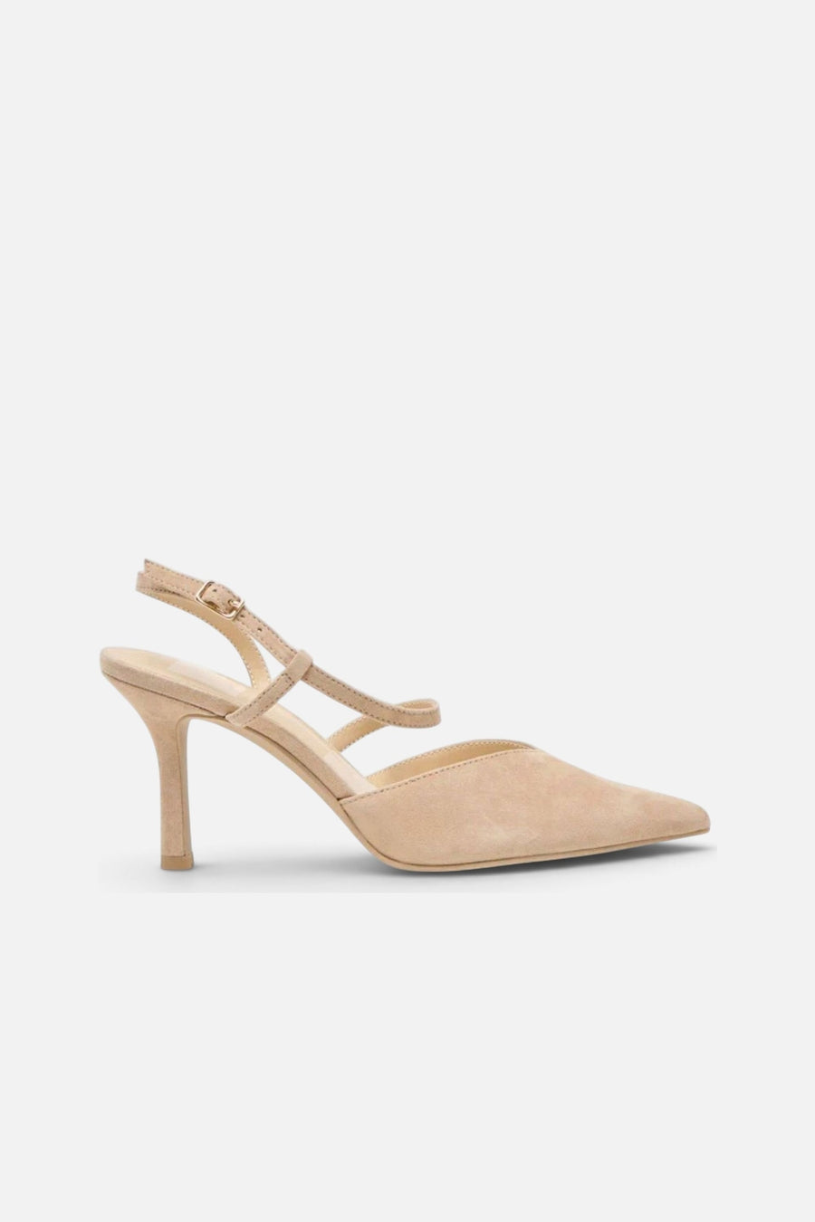 Dolce Vita Kamra Heels in Camel Suede – side view
