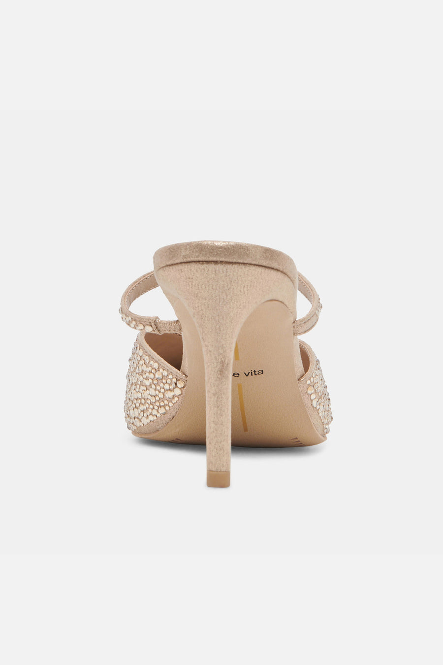 Dolce Vita Kanika Crystal Heels in Light Gold Fabric – alternate