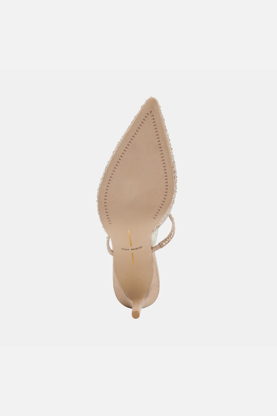 Dolce Vita Kanika Crystal Heels in Light Gold Fabric – alternate