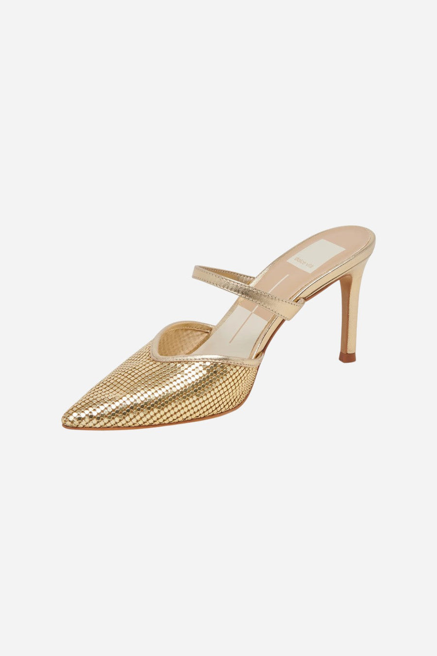 Dolce Vita Kanika Mesh Heels in Metallic Gold – detail