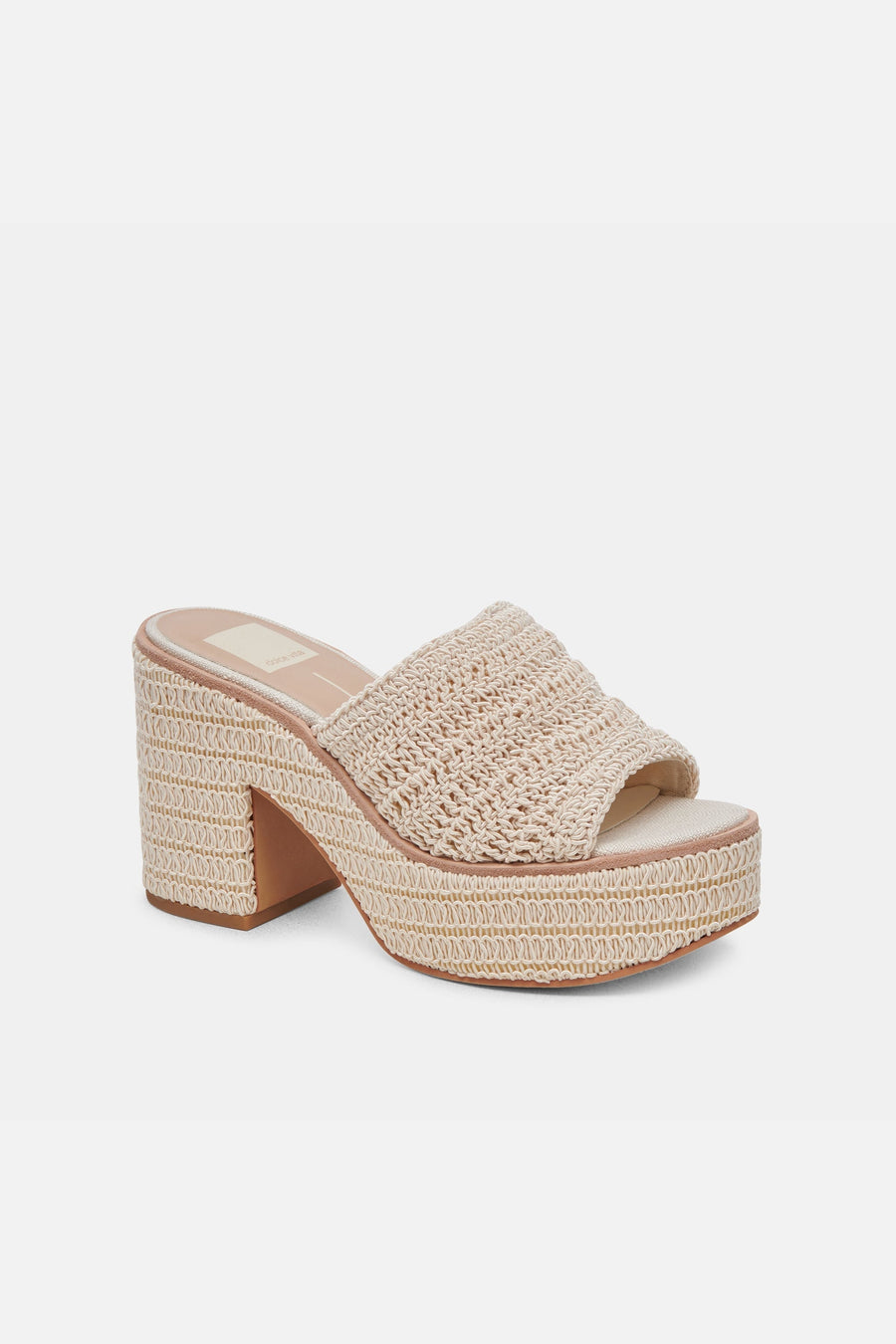 Dolce Vita Ladin Heels in Ivory Woven – back view