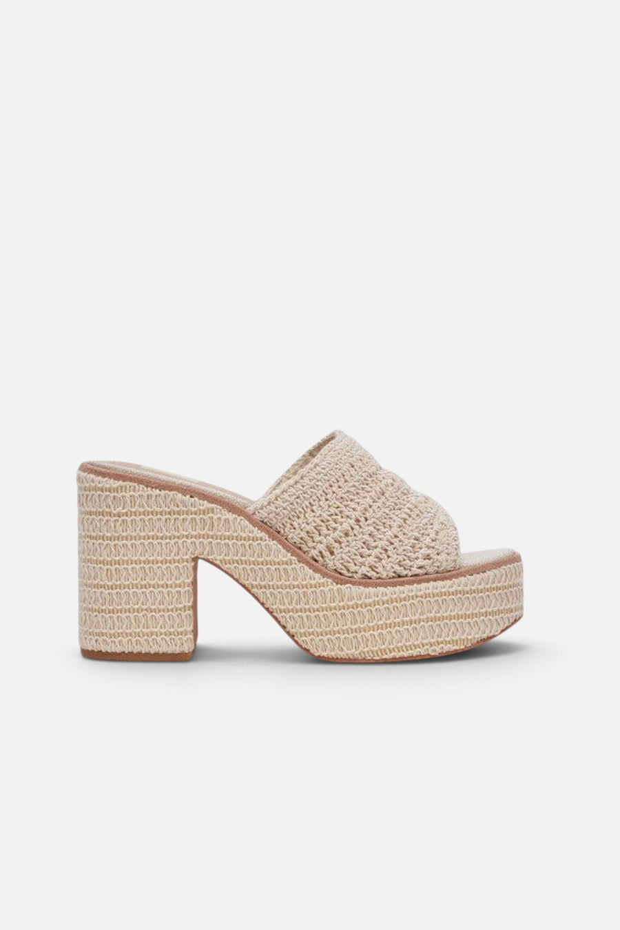 Dolce Vita Ladin Heels in Ivory Woven – side view