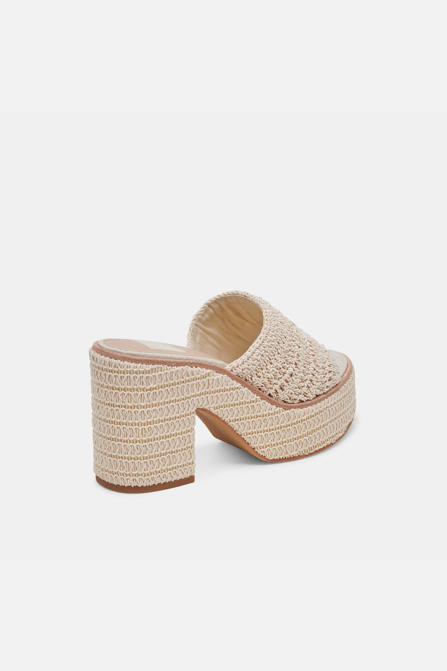 Dolce Vita Ladin Heels in Ivory Woven – side view