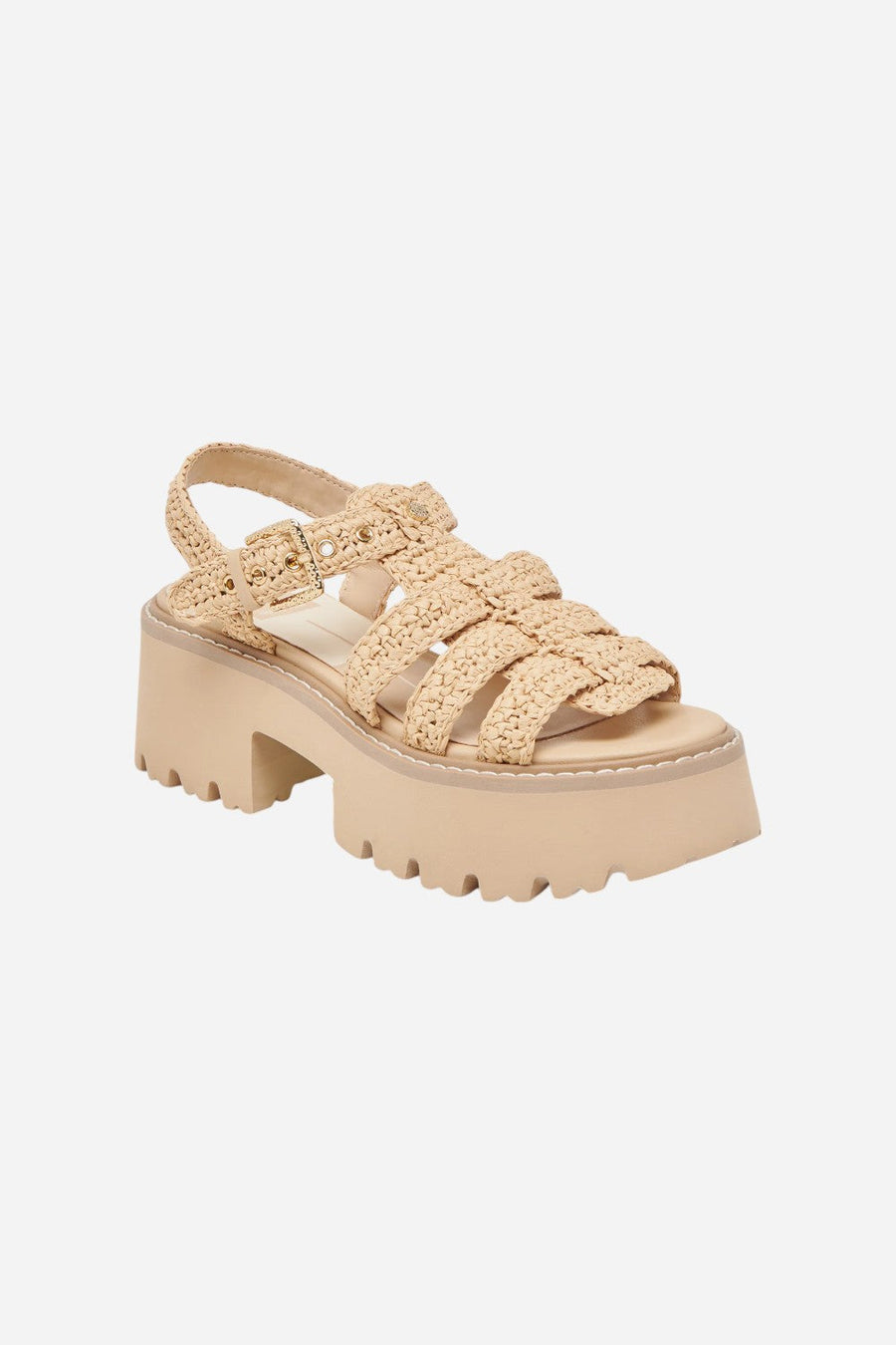 Dolce Vita Latice Sandals in LT Natural Knit – back view