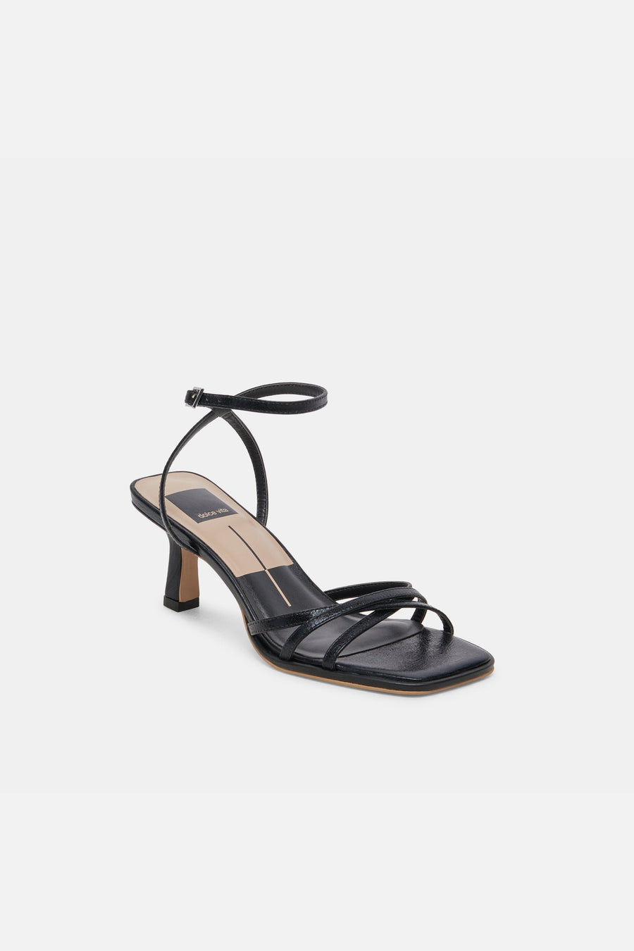 Dolce Vita Manji Heels in Midnight Patent Leather – side view