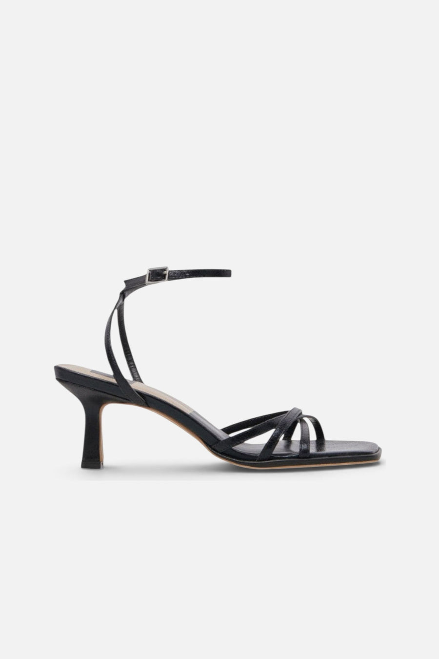 Dolce Vita Manji Heels in Midnight Patent Leather – side view
