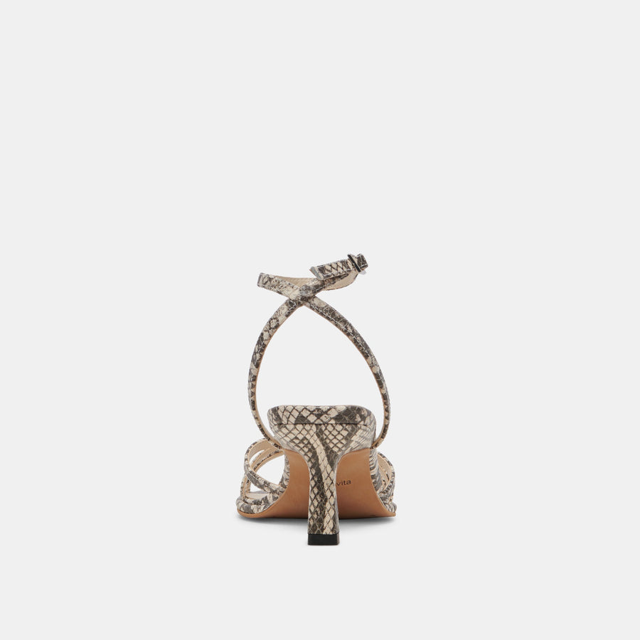 Dolce Vita Manji Kitten Heels in Black White Embossed Snake – alternate