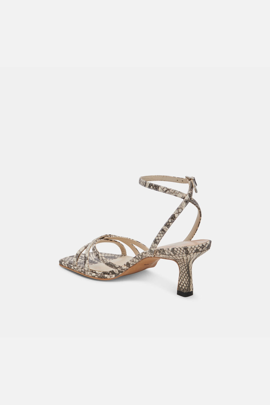 Dolce Vita Manji Kitten Heels in Black White Embossed Snake – detail