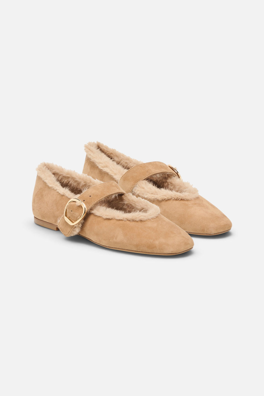 Dolce Vita Mella Plush Ballet Flats Lt Brown Suede – side view