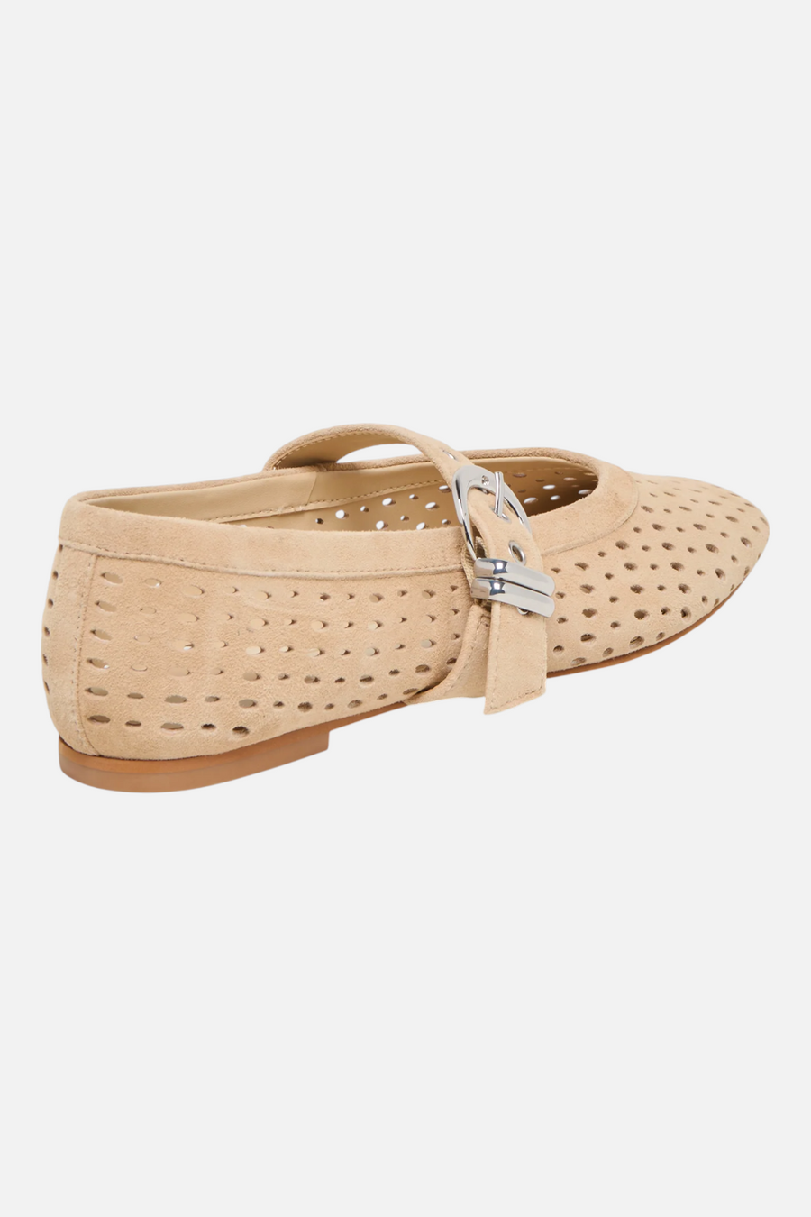 Dolce Vita Mikel Camel Perforated Suede Ballet Flat – flat lay