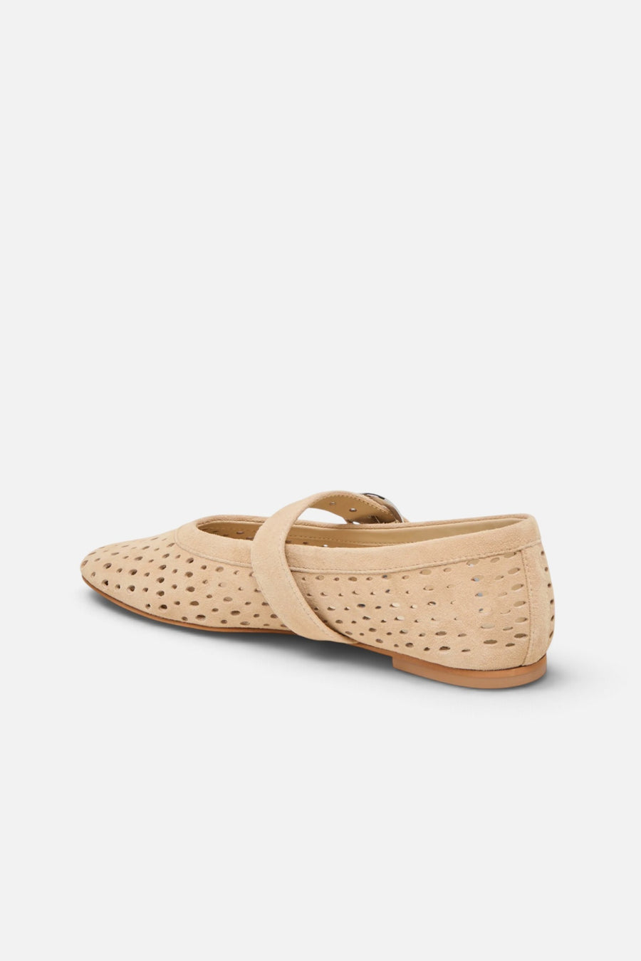 Dolce Vita Mikel Camel Perforated Suede Ballet Flat – side view