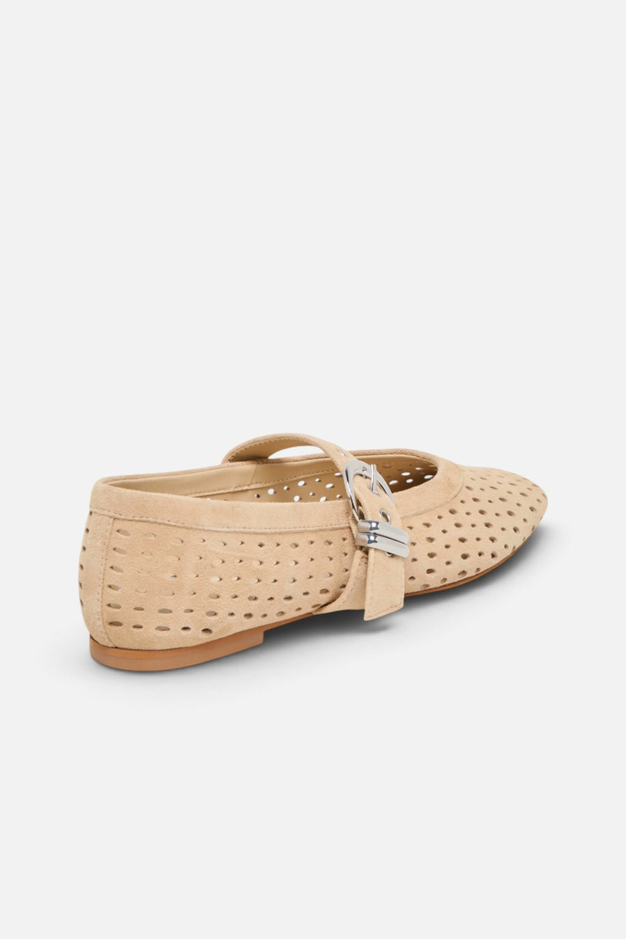 Dolce Vita Mikel Camel Perforated Suede Ballet Flat – side view