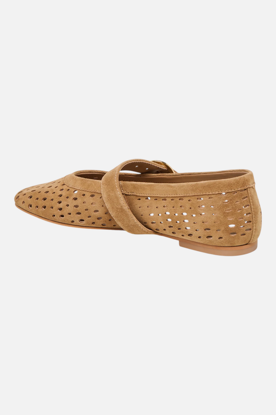 Dolce Vita Mikel Perforated Suede Ballet Flats in Light Brown – alternate