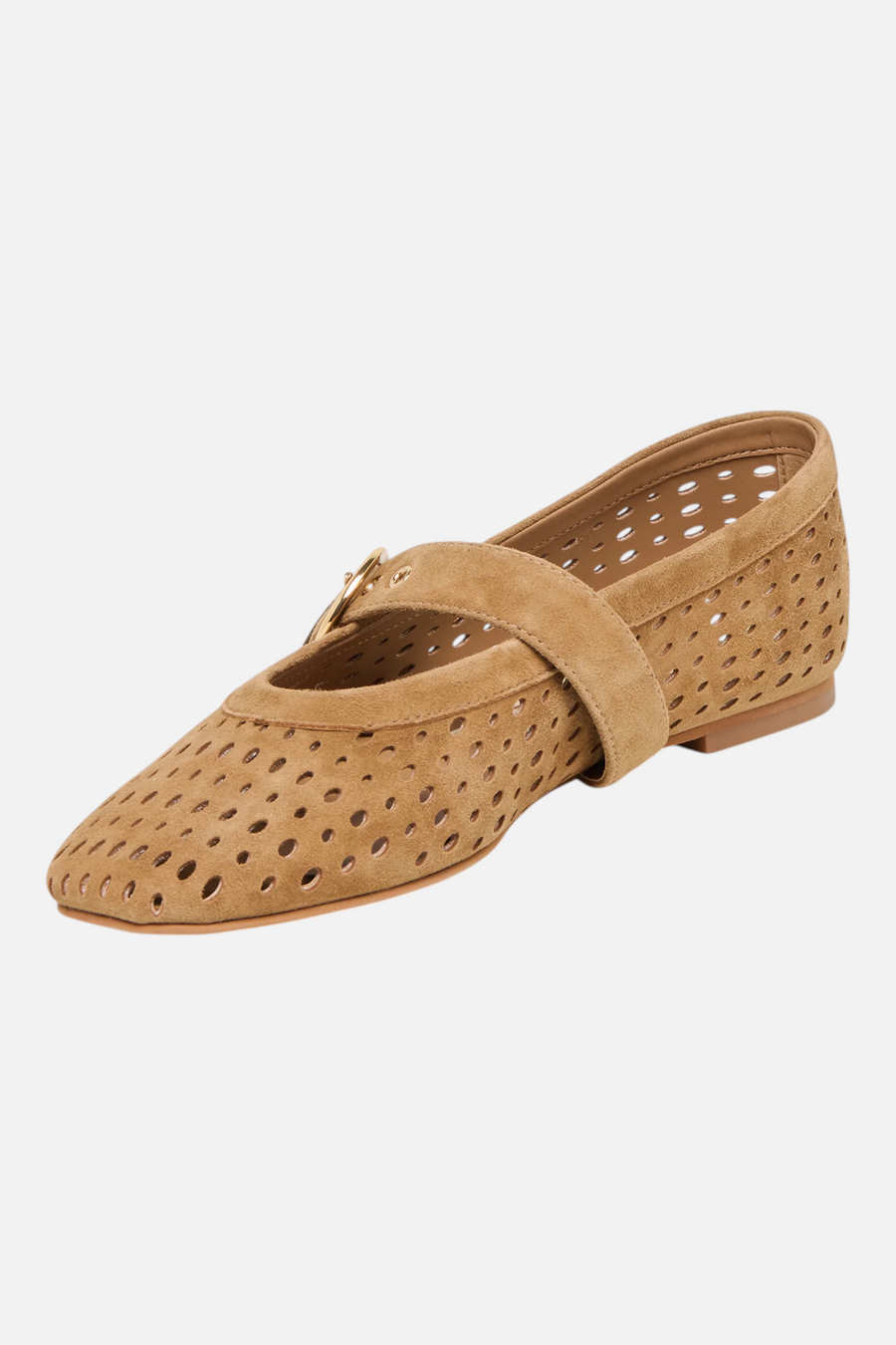 Dolce Vita Mikel Perforated Suede Ballet Flats in Light Brown – alternate