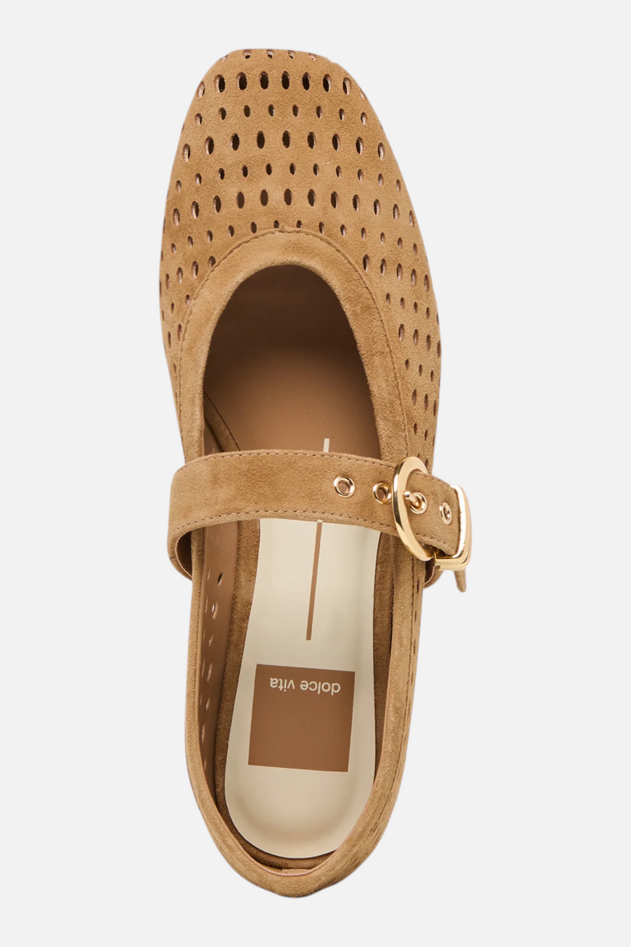 Dolce Vita Mikel Perforated Suede Ballet Flats in Light Brown – alternate
