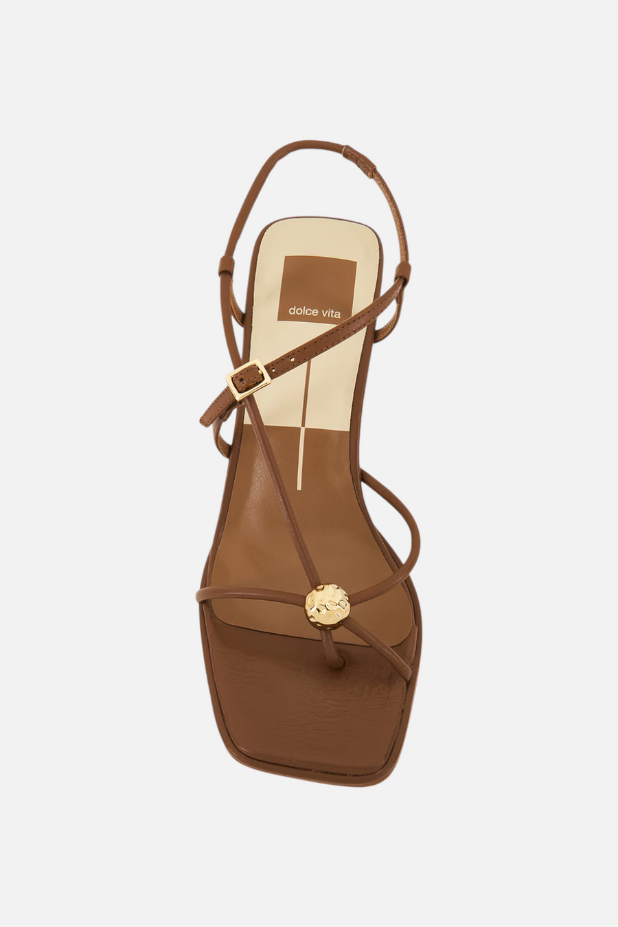 Dolce Vita Mylee Heeled Sandal in Cognac Heather – detail