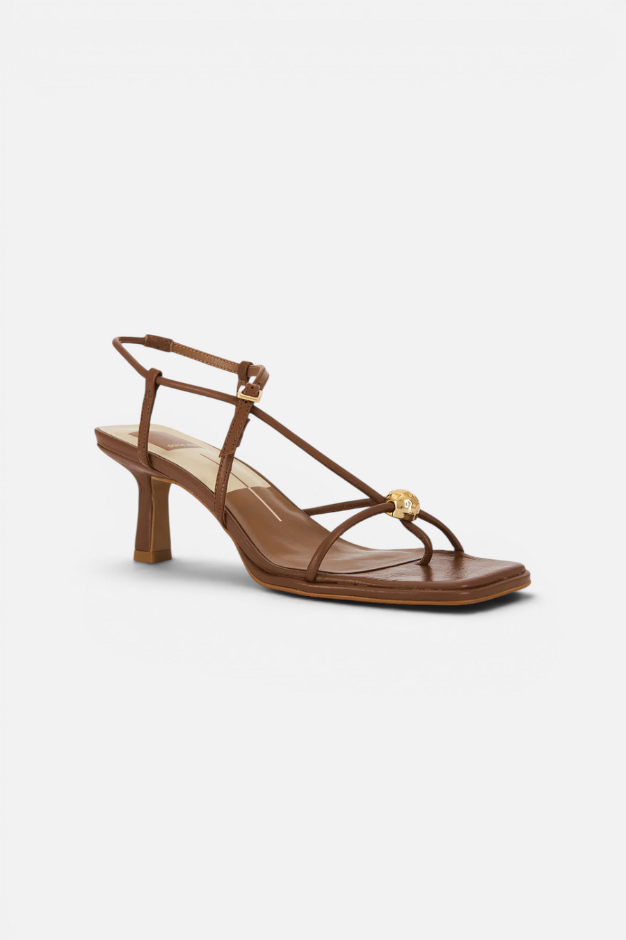 Dolce Vita Mylee Heeled Sandal in Cognac Heather – front view