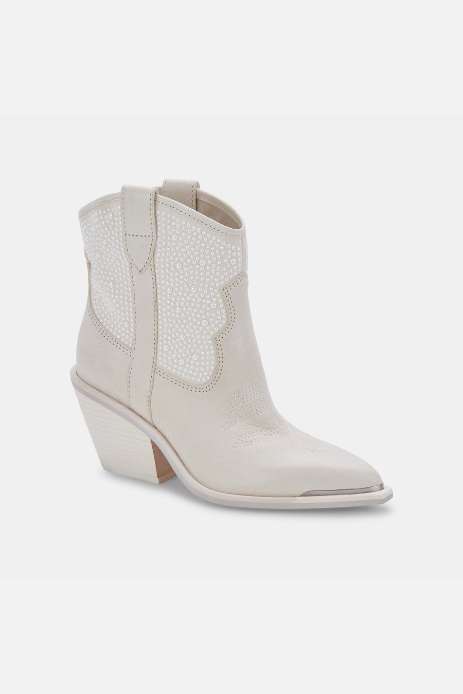 Dolce Vita Nashe Booties in Off White Pearls – back view