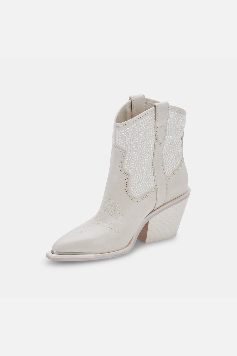 Dolce Vita Nashe Booties in Off White Pearls – detail