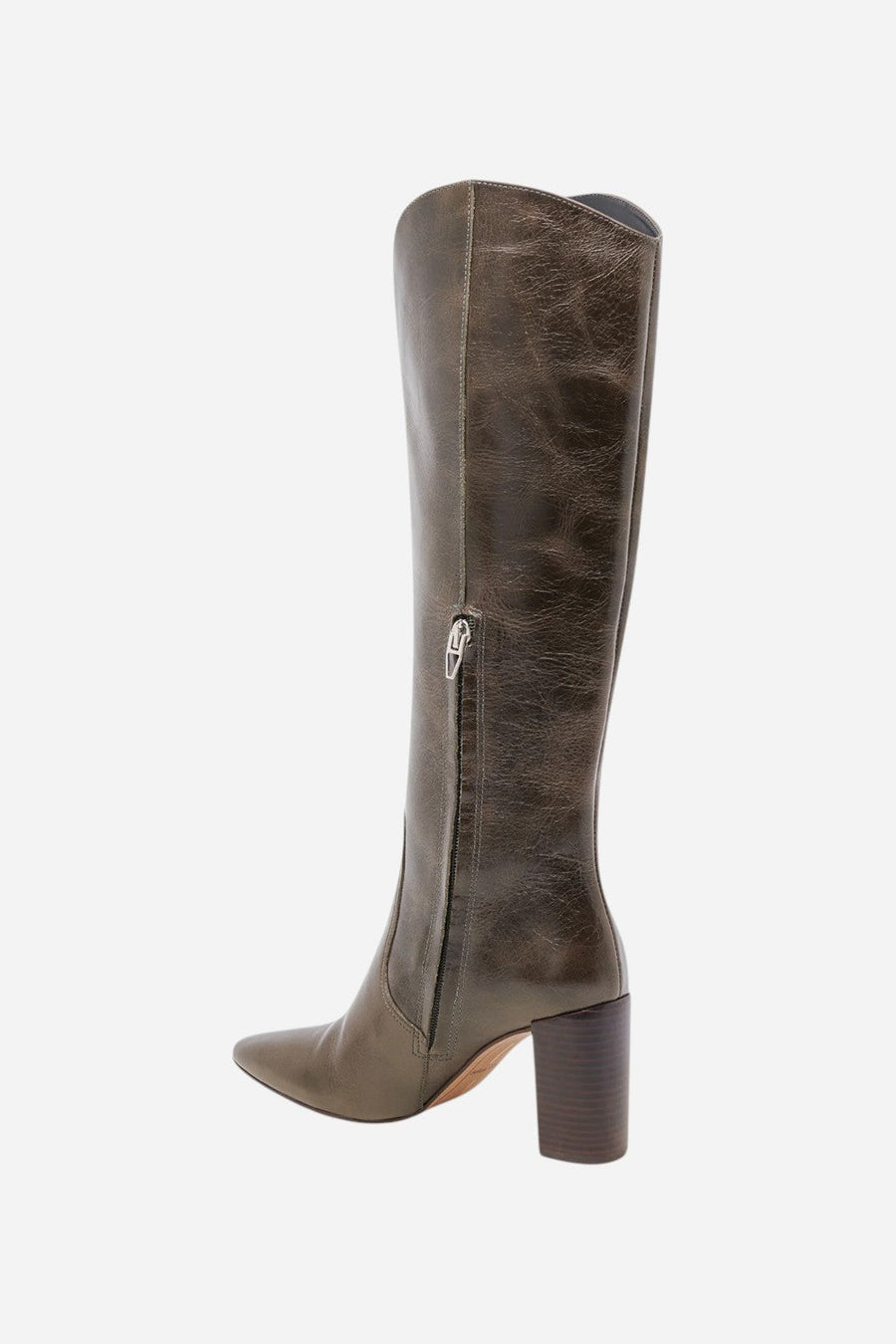 Dolce Vita Nedi in Dark Olive Leather – side view