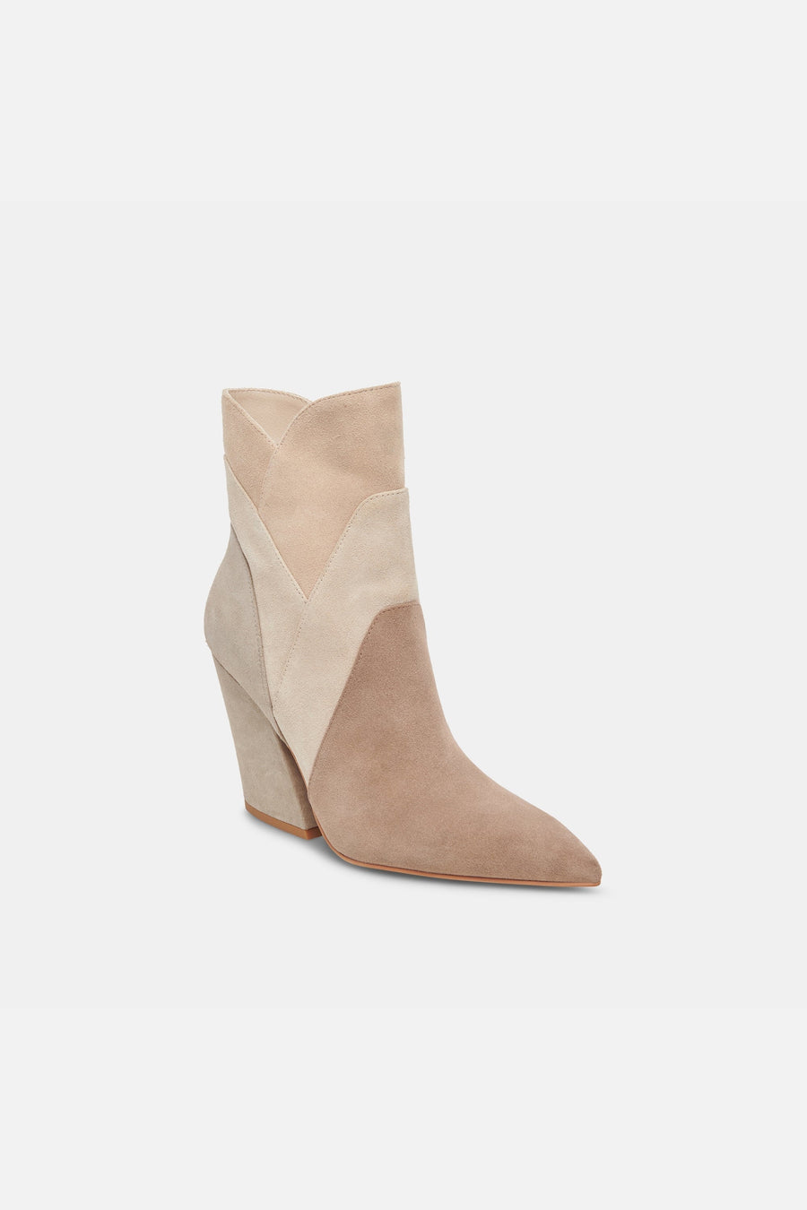 Dolce Vita Neena Booties in Taupe Multi Suede – back view